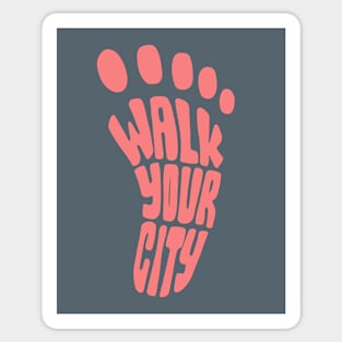 Walk your city illustration Sticker